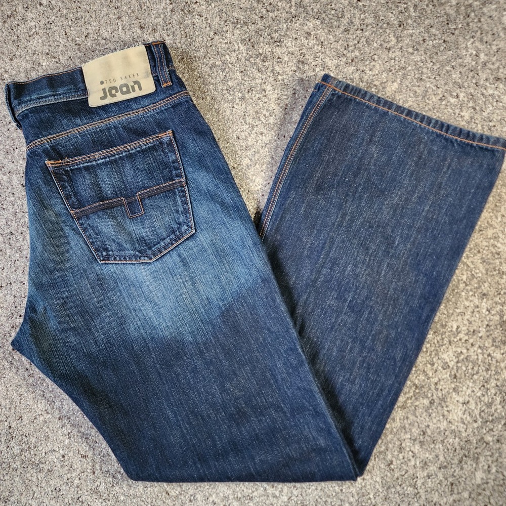Ted Baker Jeans Mens 33x31 Straight Dark Wash Indigo Denim Excellent